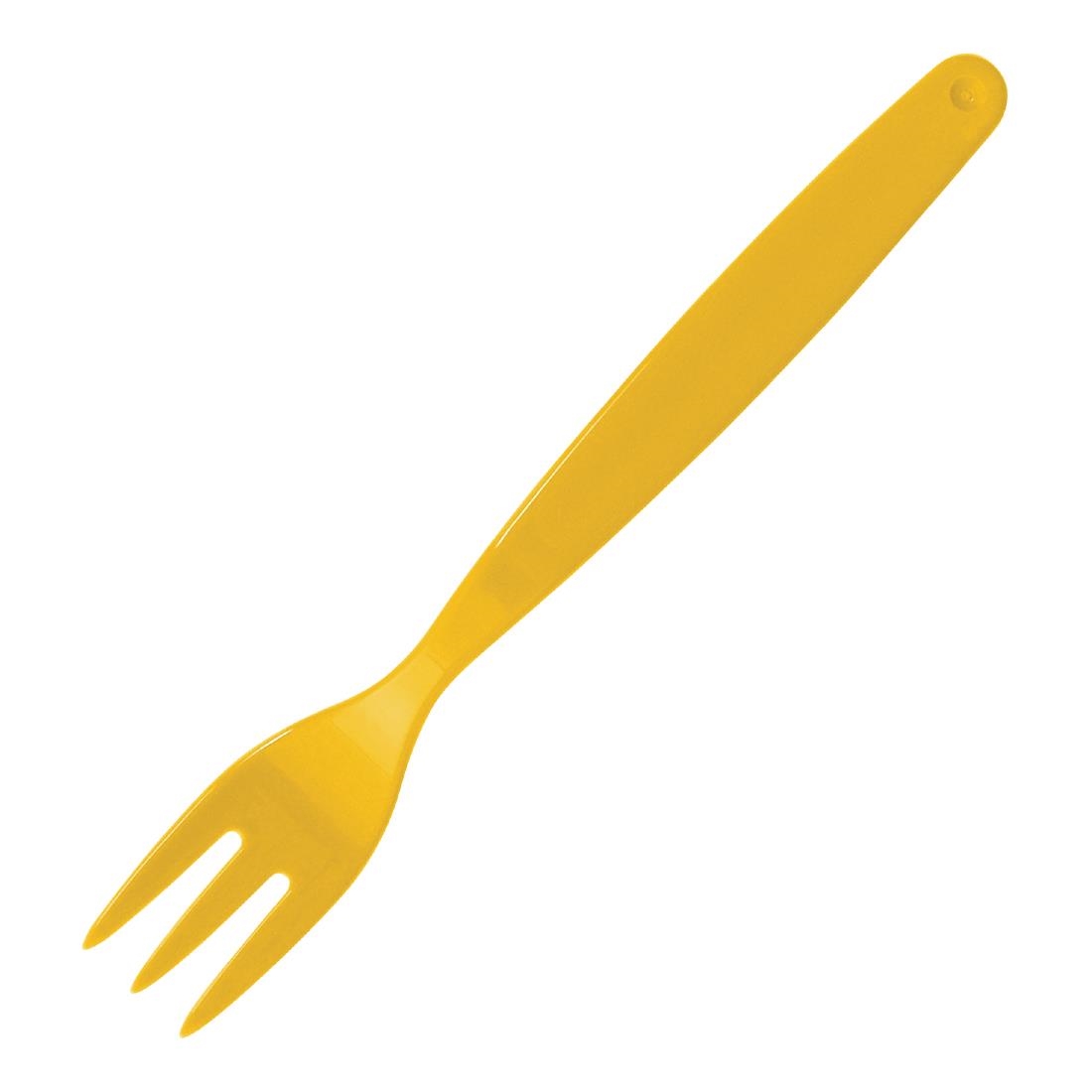 Olympia Kristallon Polycarbonate Fork Yellow (Pack of 12)