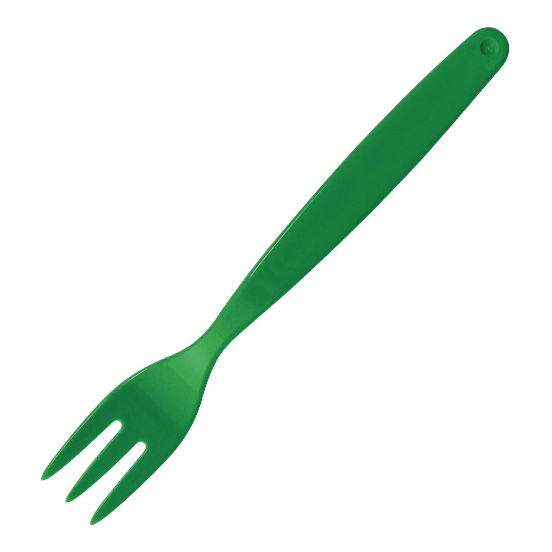 Olympia Kristallon Polycarbonate Fork Green (Pack of 12)