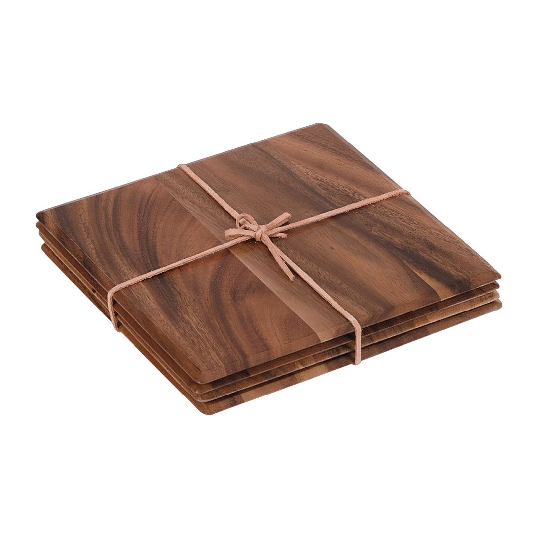 T&G Square Wooden Table Mats (Pack of 4)