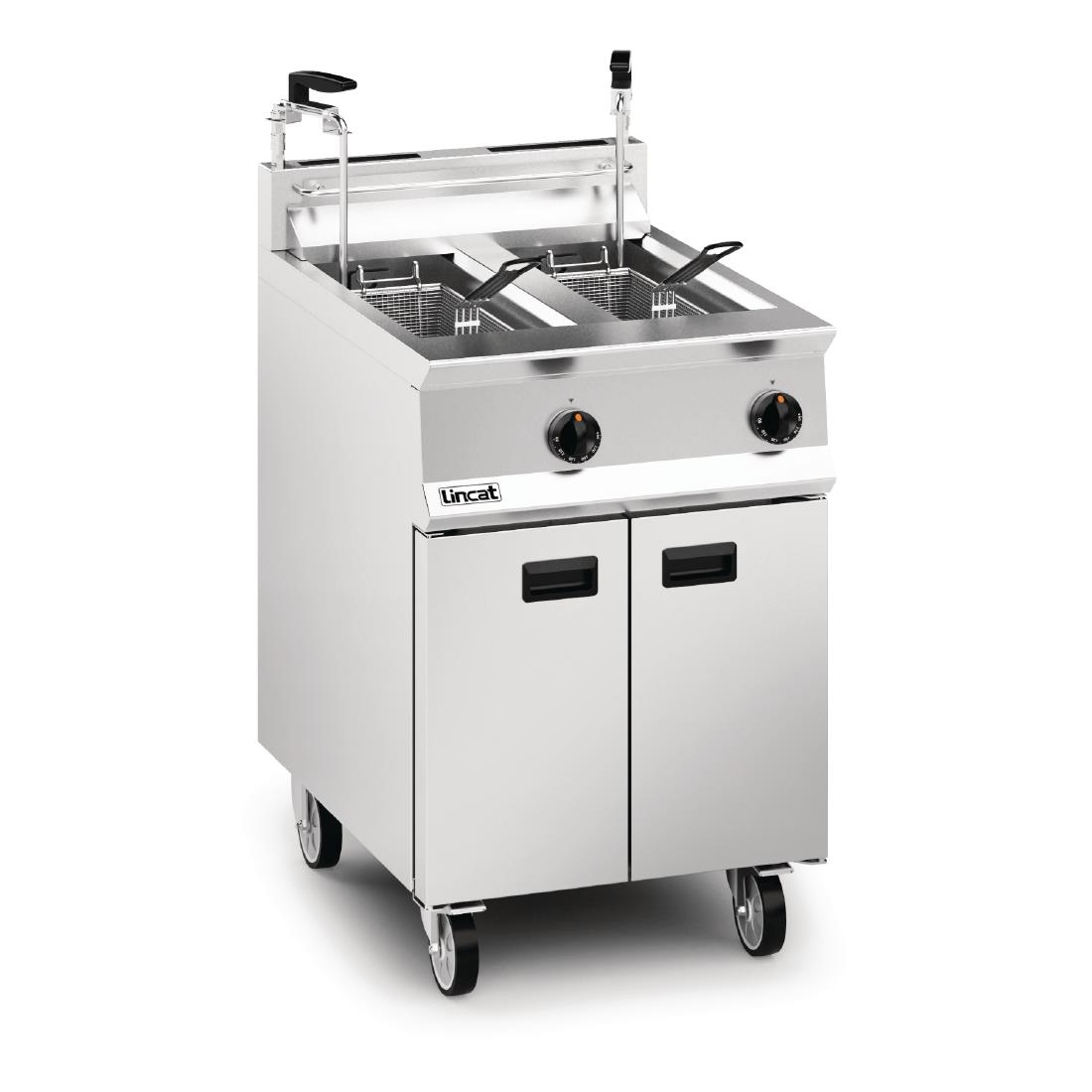 Lincat Opus 800 Twin Tank Twin Basket Free Standing Propane Gas Dual Filtration Fryer OG8111/OP2