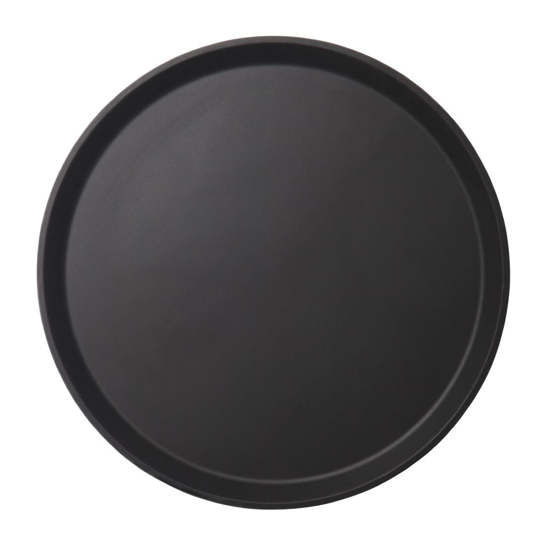 Cambro Camtread Fibreglass Round Non-Slip Tray Black 355mm