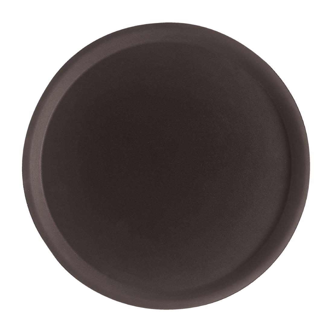 Cambro Camtread Fibreglass Round Non-Slip Tray Black 405mm
