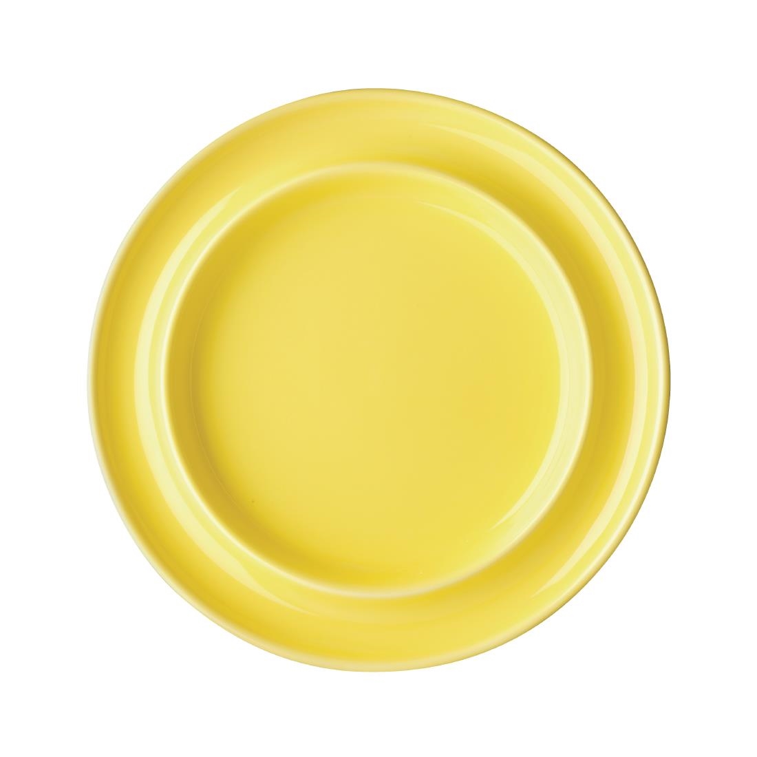 Olympia Heritage Raised Rim Plates Yellow 203mm (Pack of 4)