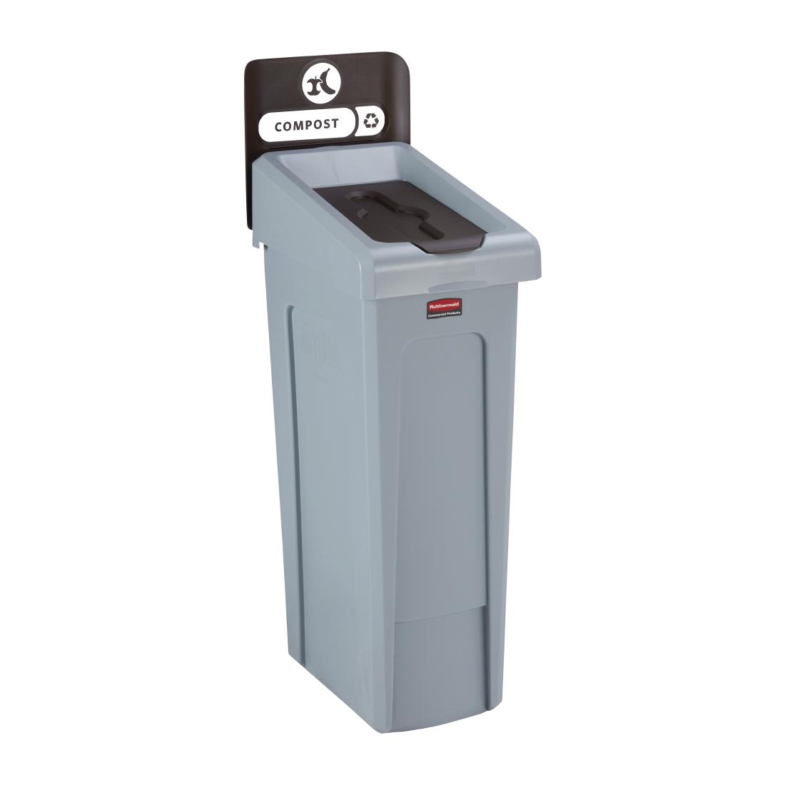 Rubbermaid Slim Jim Compost Recycling Station Brown 87Ltr