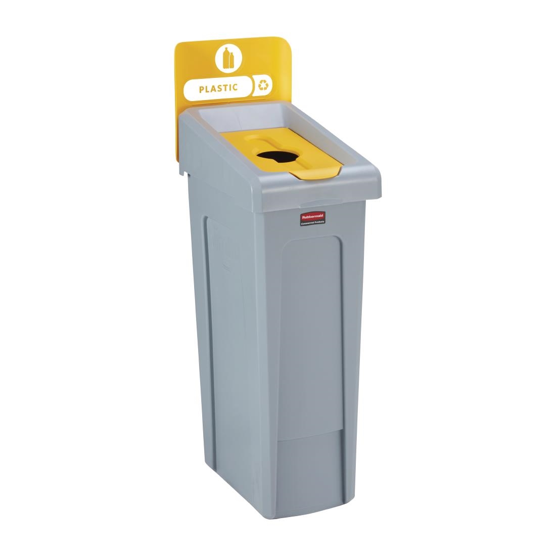 Rubbermaid Slim Jim Plastic Recycling Station Yellow 87Ltr