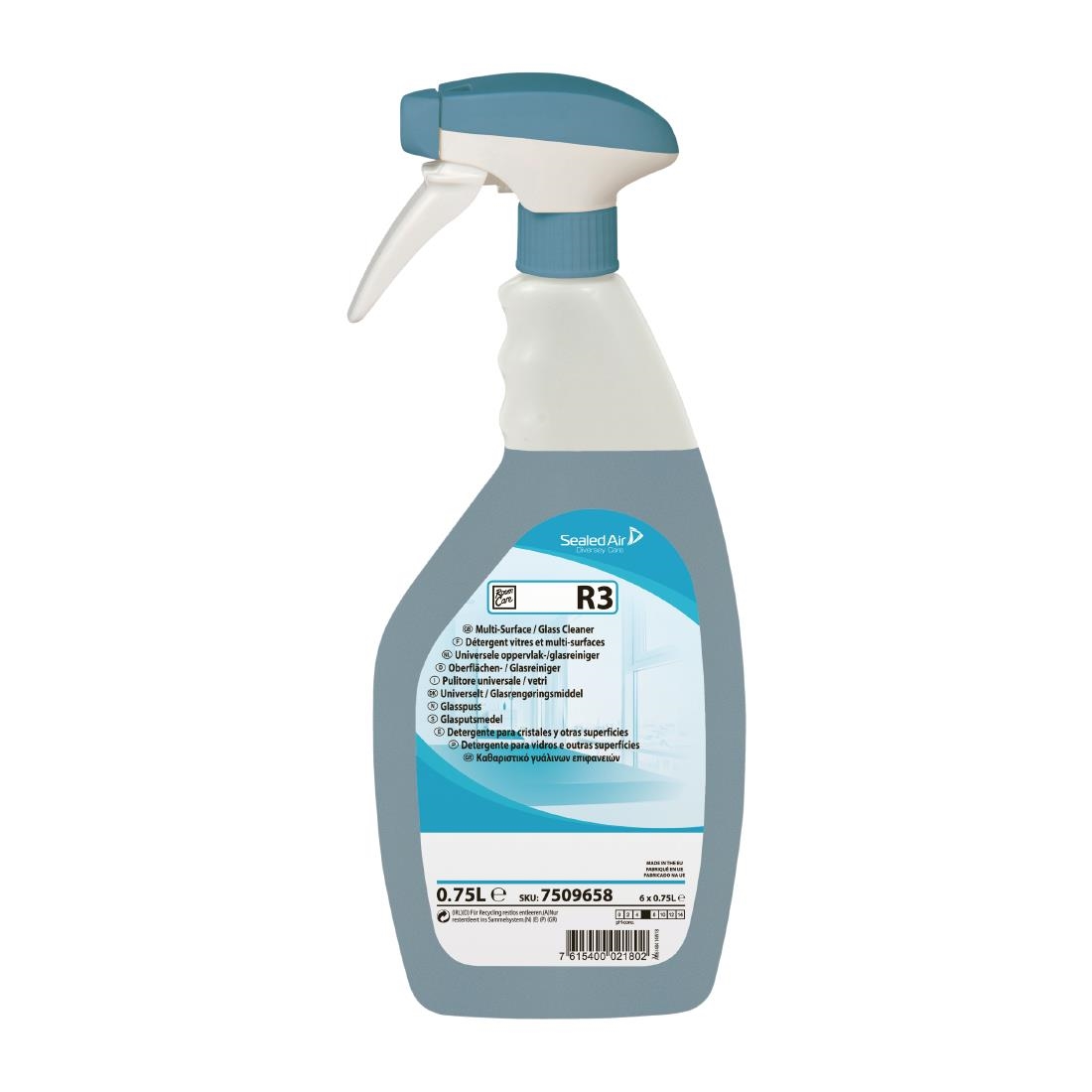 Room Care R3 Glass and Multi-Surface Cleaner Ready To Use 750ml (6 Pack)