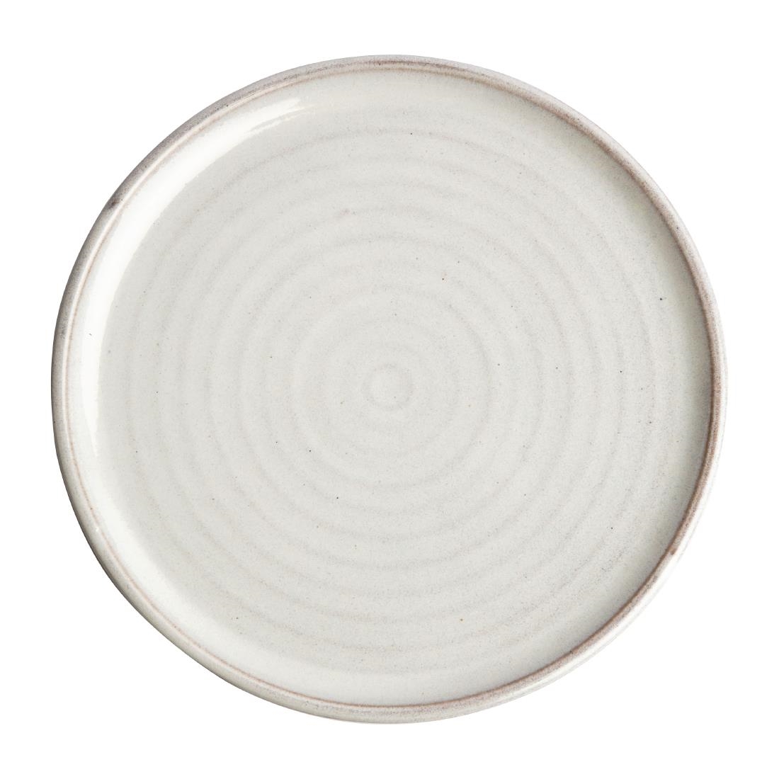 Olympia Canvas Small Rim Round Plate Murano White 265mm (Pack of 6)