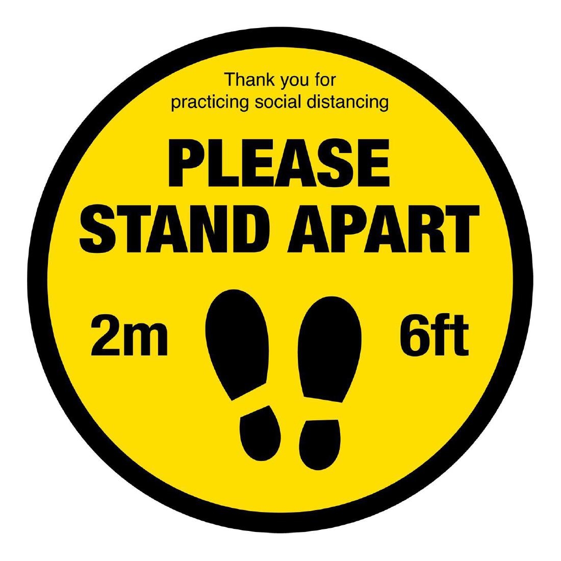 Please Stand Apart Social Distancing Floor Graphic 200mm