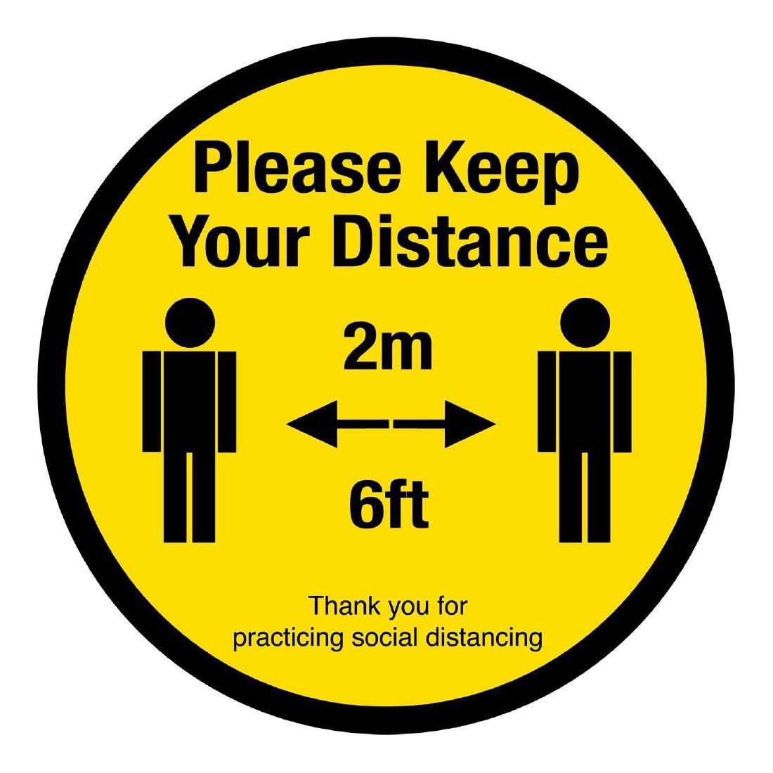 Please Keep 2 Metres Social Distancing Floor Graphic 400mm