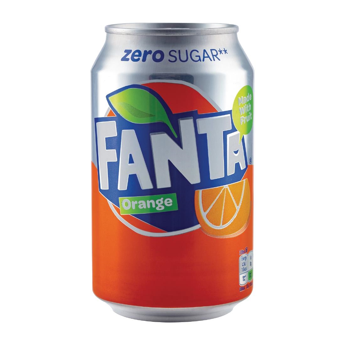 Fanta Zero Orange Cans 330ml (Pack of 24)