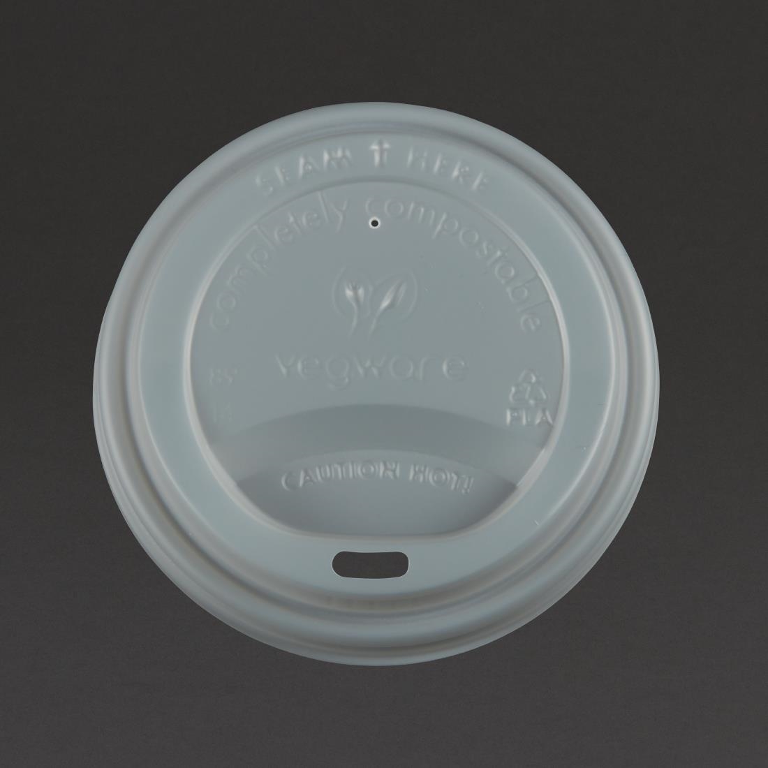 Vegware Compostable Coffee Cup Lids 340ml / 12oz and 455ml / 16oz (Pack of 1000)