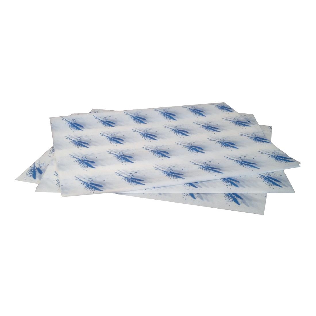 Burger Wrapping Paper Sheets Blue 245 x 300mm (Pack of 1000)