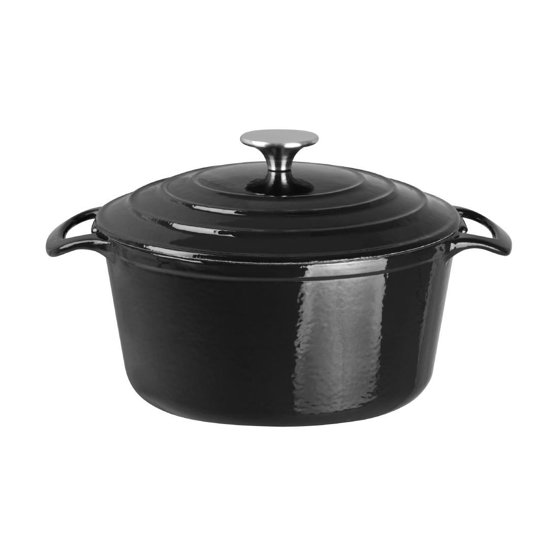 Vogue Black Round Casserole Dish 3.2Ltr