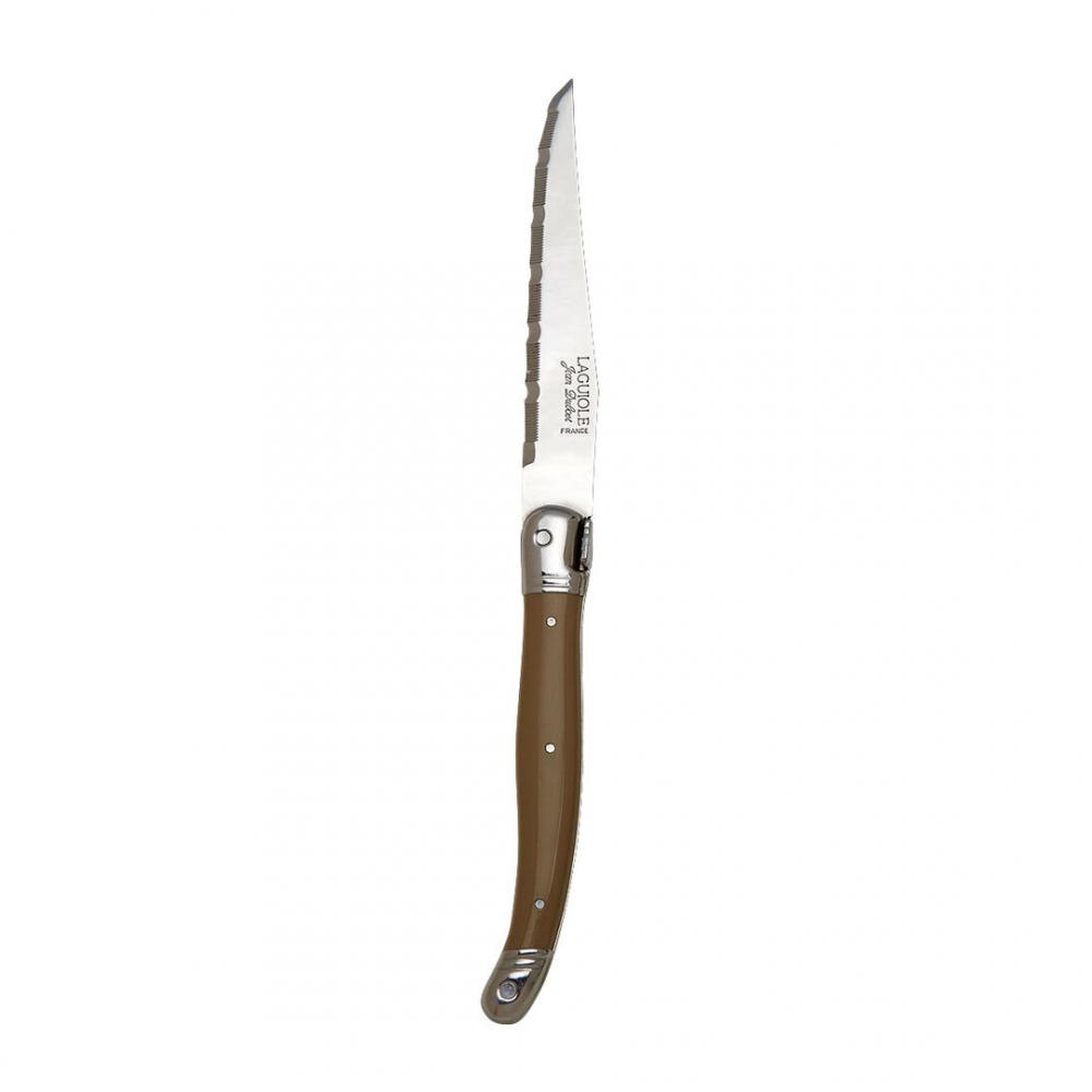 Laguiole Taupe Handle Steak Knife Serrated 1.2mm Blade - 53853S057 (Pack of 6)