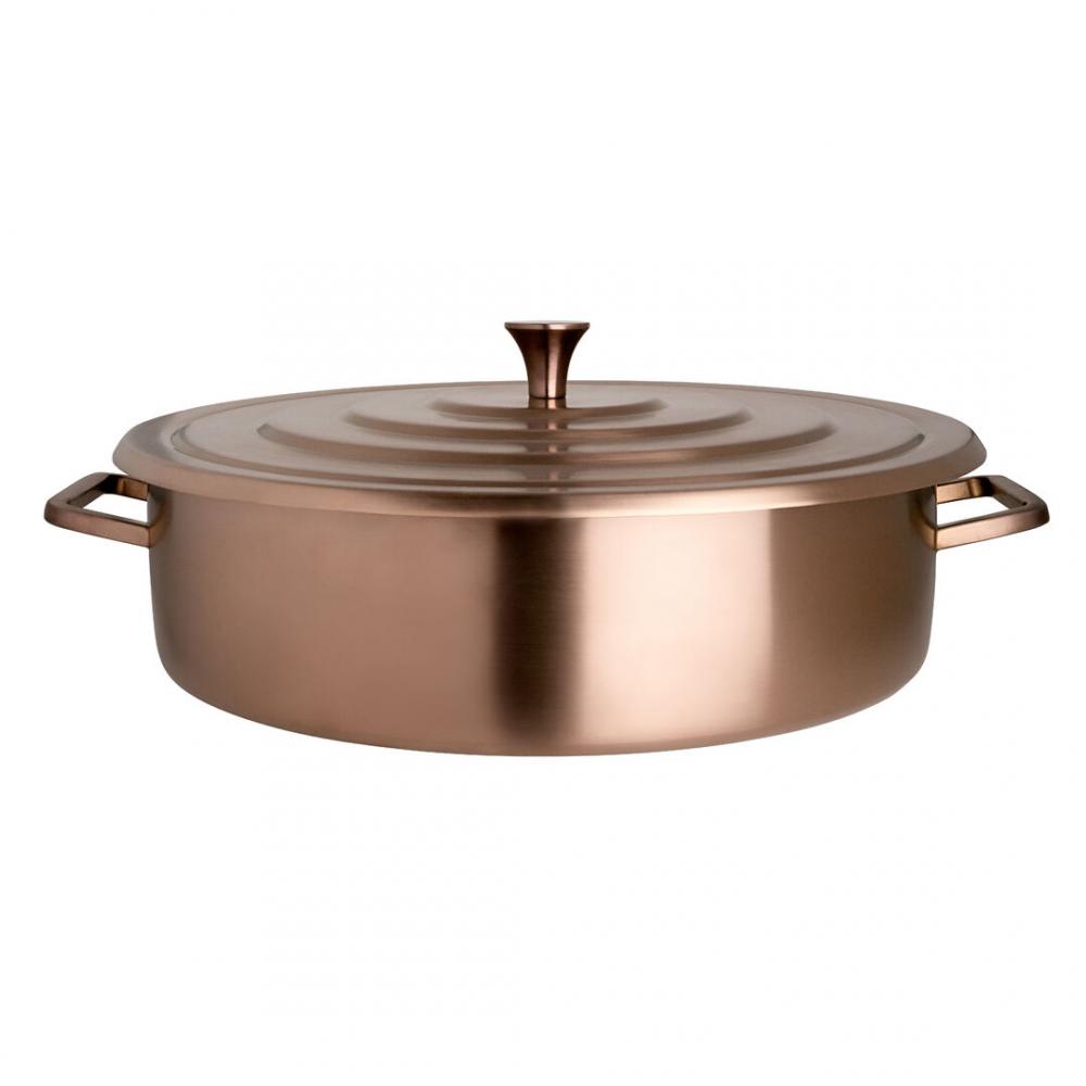 Homestyle Brushed Bronze Round Chafer 45.7 x 40 x 14cm 7ltr (18 x 15 3/4 x 5 1/2 2gal) - 7353MW302