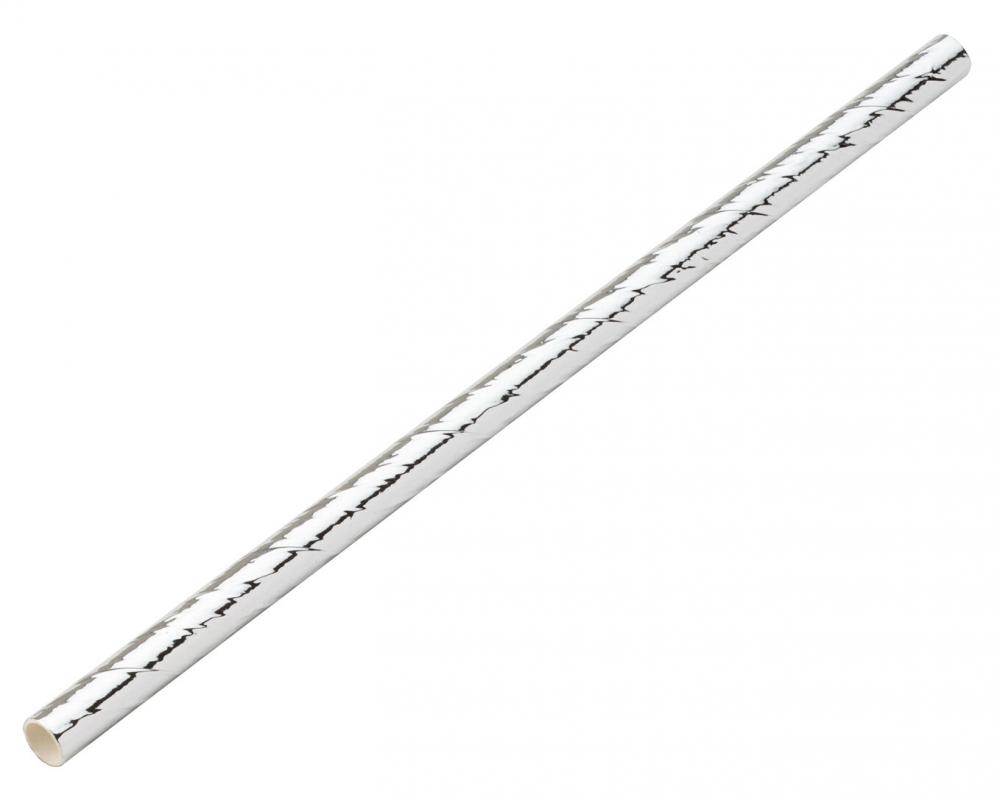 Paper Silver Cocktail Straw 5.5
